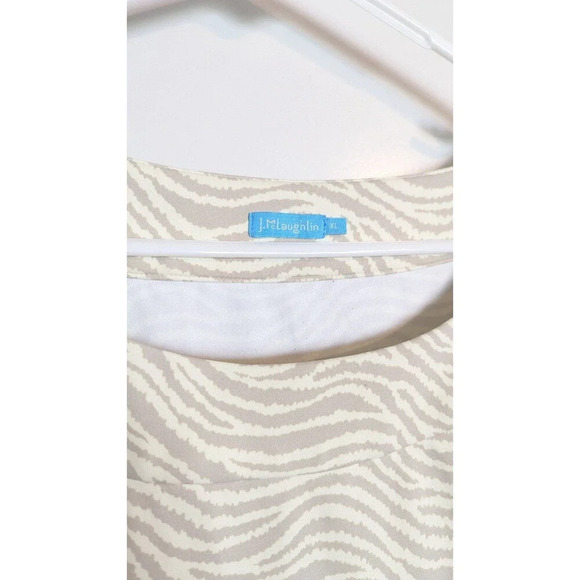 J. McLaughlin Animal Print Cream Dress Stretchy sz XL - Picture 4 of 5